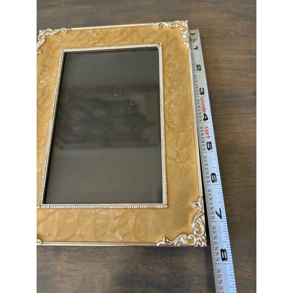 Green Tree Gallery Yellow Enameled and Silver Tone Metal Frame Art Deco - Picture 5 of 7